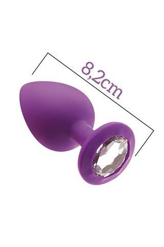 Анальна пробка з кристалом MAI Attraction Toys №48 Purple, довжина 8,2 см, діаметр 3,5 см SO4626 фото
