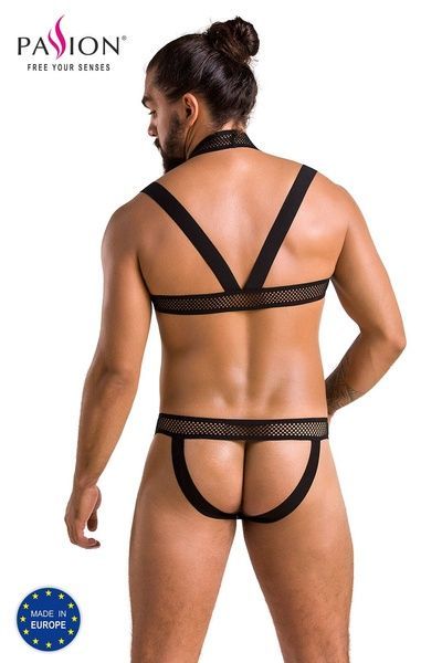 Комплект чоловічої білизни з кріпленнями Passion 043 JACOB L/XL Black, труси, шлейки SO7600 фото