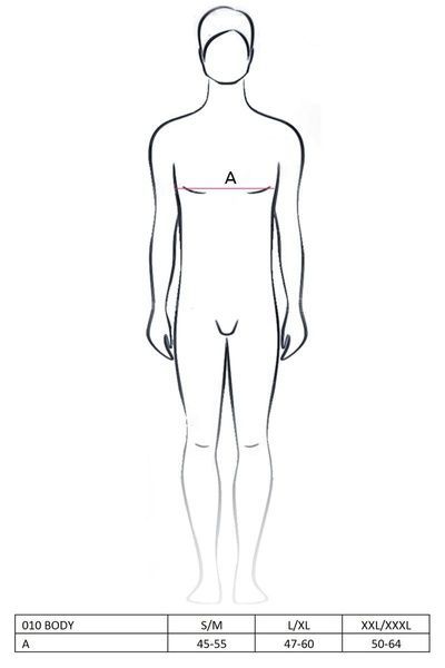 Чоловічий боді з високим вирізом стегна Passion 010 BODY black XXL/XXXL PSM0103 фото