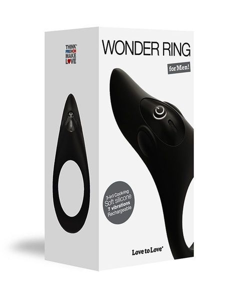 Ерекційне віброкільце Love To Love WONDER RING з мегастімулятором клітора, перезаряджаємий SO2046 фото