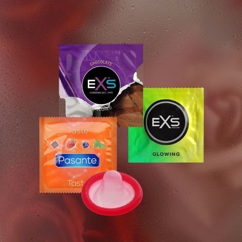 Набір Chocolate Dream: EXS Chocolate Flavoured - 18 шт, EXS Glowing - 14 шт, Pasante Taste Strawberry - 10 шт MM2295 фото
