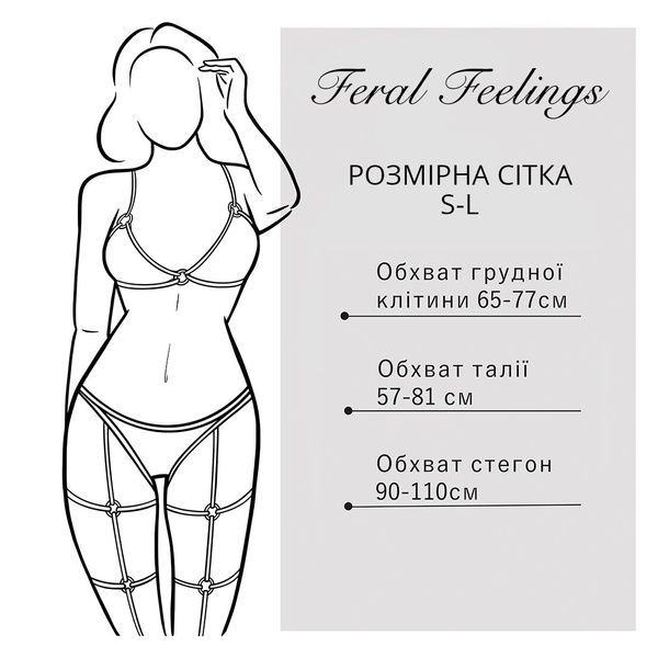 Гартери Feral Feelings - Garter, натуральна шкіра, колір чорний SO3448 фото