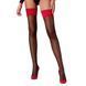 Панчохи Passion ST120 3/4 black-red, на ажурній силіконовій резинці, вишуканий декор та люрекс SO5789 фото 6