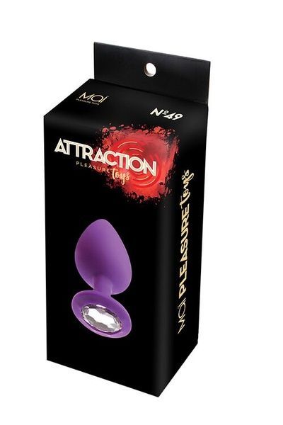 Анальна пробка з кристалом MAI Attraction Toys №49 Purple, довжина 9,5 см, діаметр 4 см SO4629 фото