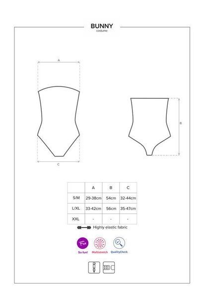 Еротичний костюм кролика Obsessive Bunny costume S/M, black, боді, чокер, гартери, панчохи, маска SO7701 фото