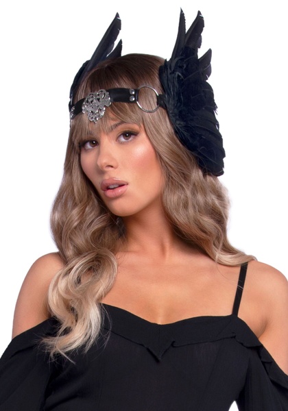 Leg Avenue Feather headband Black SO7944 фото