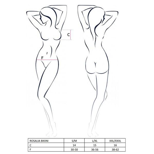 Комплект білизни ROSALIA BIKINI red XXL/XXXL - Passion: відкритий ліф і стрінги EL16203 фото