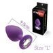 Анальна пробка з кристалом MAI Attraction Toys №49 Purple, довжина 9,5 см, діаметр 4 см SO4629 фото 5