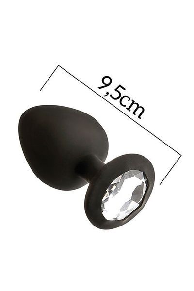 Анальна пробка з кристалом MAI Attraction Toys №49 Black (м`ята упаковка) SO4632-R фото