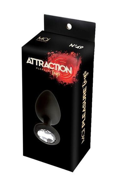 Анальна пробка з кристалом MAI Attraction Toys №49 Black (м`ята упаковка) SO4632-R фото