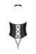 Боді з екошкіри Passion NANCY BODY 6XL/7XL black, з імітацією шнурівки та відкритим доступом SO7105 фото 8