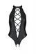 Боді з екошкіри Passion NANCY BODY 6XL/7XL black, з імітацією шнурівки та відкритим доступом SO7105 фото 7