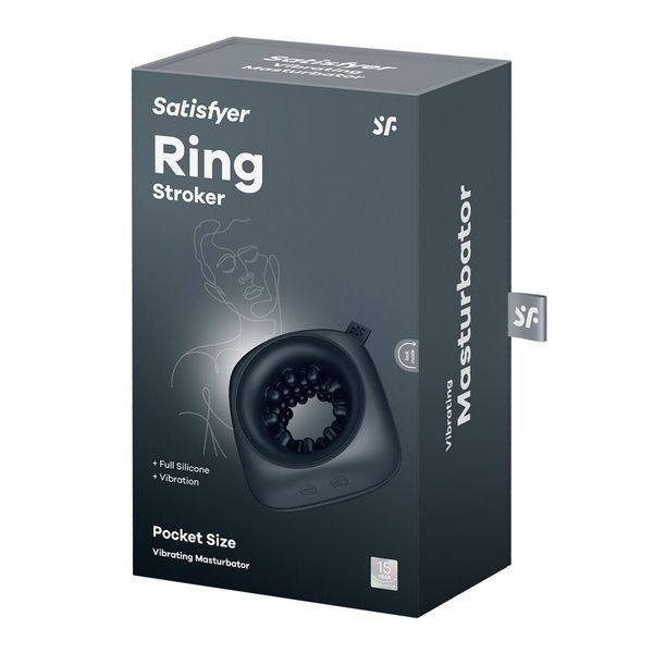 Мастурбатор Satisfyer Ring Stroker, 12 режимів вібрації, універсальний, компактний SX0565 фото