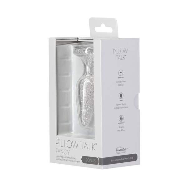 Скляна анальна пробка Pillow Talk Fancy Luxurious Glass Anal Plug, ⌀3,1см, віброкуля в подарунок SO6833 фото