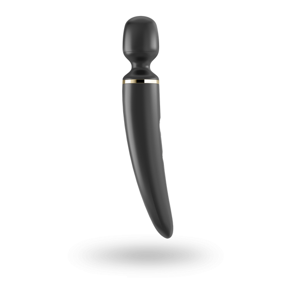 Satisfyer Wand-er Woman (Black/Gold), Вібромасажер, водонепроникний, потужний, розмір XXL TM0001122 фото