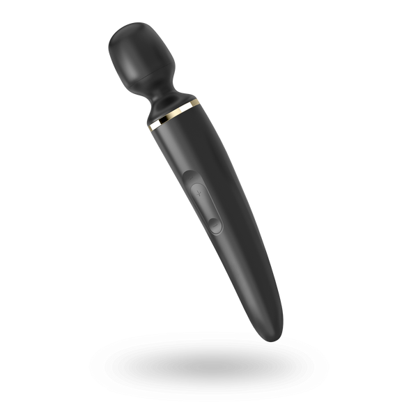 Satisfyer Wand-er Woman (Black/Gold), Вібромасажер, водонепроникний, потужний, розмір XXL TM0001122 фото