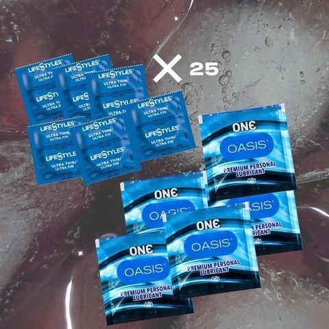 Набір LifeStyles Ultra Thin &ndash; 25 шт., ONE Oasis 4,5 г &ndash; 5 шт MM1519 фото