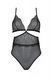 Боді Passion AMBERLY BODY 4XL/5XL black, асиметричний крій, мереживний ліф, золота нитка SO7049 фото 7