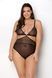 Боді Passion AMBERLY BODY 4XL/5XL black, асиметричний крій, мереживний ліф, золота нитка SO7049 фото 5