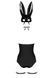 Еротичний костюм кролика Obsessive Bunny costume L/XL, black, боді, чокер, гартери, панчохи, маска SO7702 фото 9
