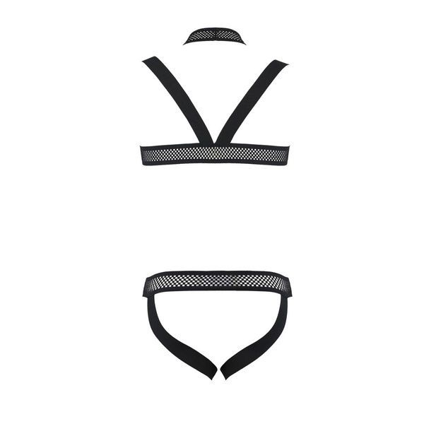 Комплект чоловічої білизни з кріпленнями Passion 043 JACOB XXL/XXXL Black, труси, шлейки SO7602 фото