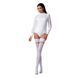 Панчохи Passion ST121 1/2 white на ажурній силіконовій резинці з квітковим орнаментом і вертикальним SO5791 фото 3