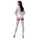 Панчохи Passion ST121 1/2 white на ажурній силіконовій резинці з квітковим орнаментом і вертикальним SO5791 фото 9