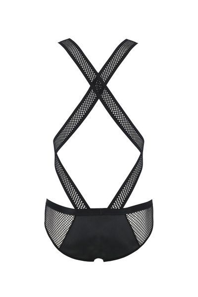 Чоловіче еротичне сітчасте боді Passion 045 VICTOR XXL/XXXL Black, екошкіра, сітка SO7608 фото