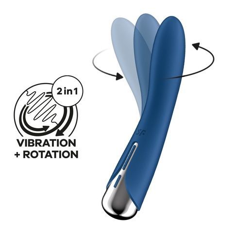Вібратор точки G з обертанням Satisfyer Spinning Vibe 1 Blue, 2 мотори SX0559 фото