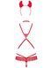 Еротичний костюм чортика зі стреп Obsessive Evilia teddy red L/XL SO7707 фото 10