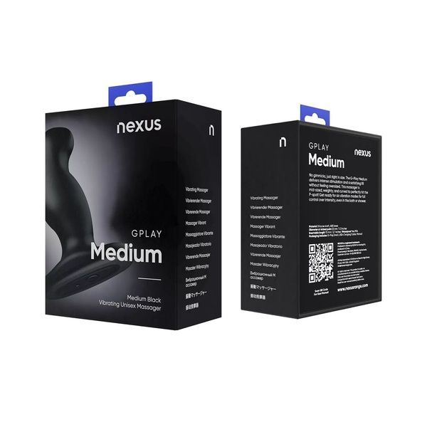 Вібромасажер простати Nexus G-Play Plus M Black, макс. діаметр 3 см, перезаряджуваний GPM001 фото