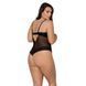 Боді Passion Exclusive NORTH BODY 4XL/5XL black, відкриті груди, з доступом, вініл та мережива SO7108 фото 2