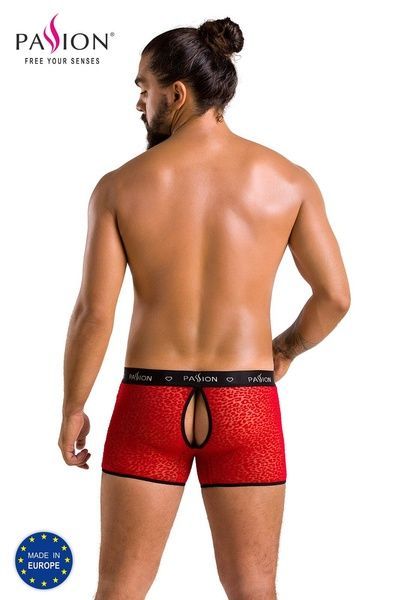 Чоловічі прозорі боксери Passion 046 SHORT PARKER L/XL Red, сітка, під леопард SO7609 фото