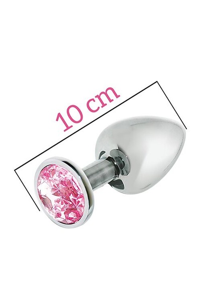 Металева анальна пробка з рожевим кристалом MAI Attraction Toys №74 (м`ята упаковка) SO4636-R фото