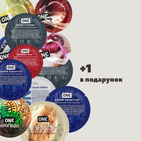 Набір ONE 20+1 в подарунок ''Classic Choice": One Vanishe (4 шт.): One Ribs (3 шт.):One Strong (4 шт.) MM2454 фото
