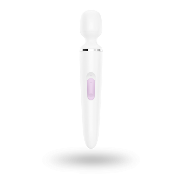 Satisfyer Wand-er Woman (White/Chrome), Вібромасажер, водонепроникний, потужний, розмір XXL TM0001124 фото