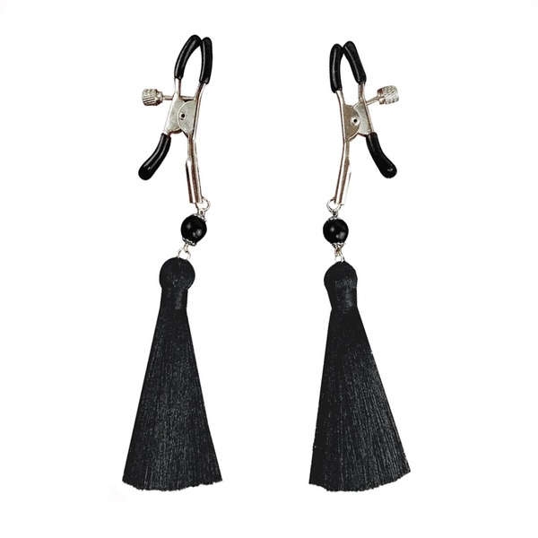 Затискач для сосків Art of Sex - Nipple clamps Black Tassels SO5856 фото