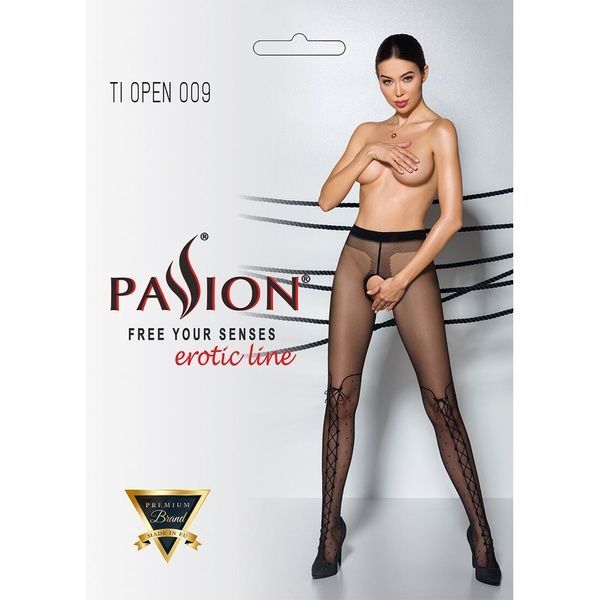 Колготки з відкритим доступом, імітація ботфорт Passion TIOPEN 009 5 (20 den), black SO5801 фото