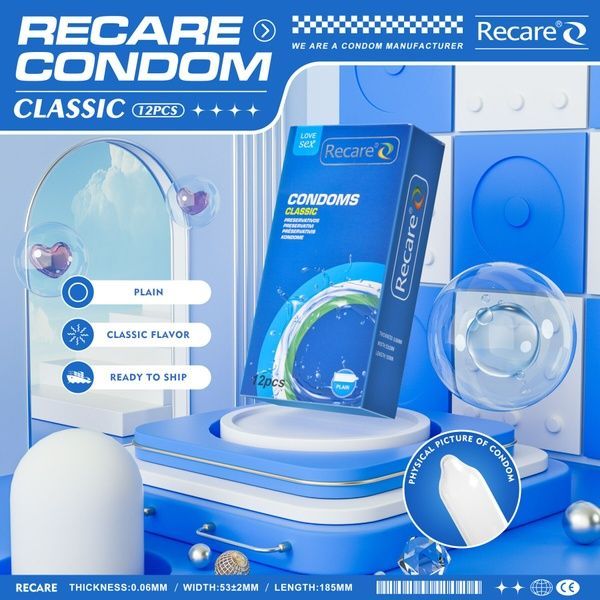 Презервативи Recare Classic Condoms 12 шт, класичні SX3327 фото