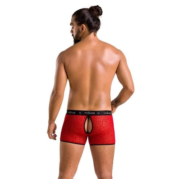 Чоловічі прозорі боксери Passion 046 SHORT PARKER L/XL Red, сітка, під леопард SO7609 фото