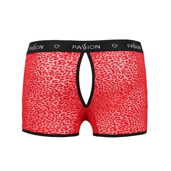 Чоловічі прозорі боксери Passion 046 SHORT PARKER L/XL Red, сітка, під леопард SO7609 фото