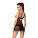 Сорочка беби долл прозрачная GISELE CHEMISE black S/M - Passion Exclusive, трусики PS24602 фото 7