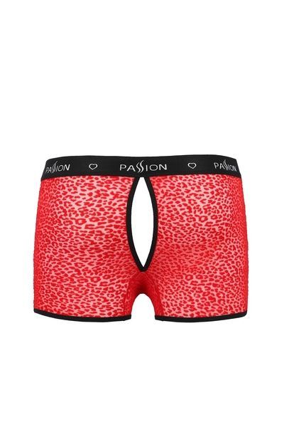 Чоловічі прозорі боксери Passion 046 SHORT PARKER S/M Red, сітка, під леопард SO7610 фото