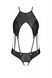 Боді з відкритим доступом Passion TASMINA BODY S/M, black, екошкіра, шнурівки, ажурні мережива SO7110 фото 8