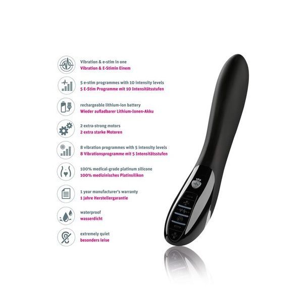 Вібратор з електростимуляцією Mystim Electric Eric eStim Black, міостимулятор SO2987 фото