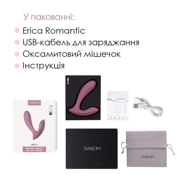 Смарт-вібратор у трусики Svakom Erica Romantic Rose, дуже гнучкий, 2 мотори SO8219 фото