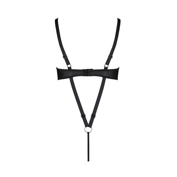 Боді з екошкіри Passion CELIN BODY S/M, black, з доступом, відкритий SO6404 фото