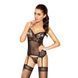 Корсет з пажами HELLEN CORSET black L/XL - Passion, трусики, напівпрозорий EL14500 фото 4