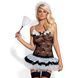 Еротичний костюм покоївки зі спідницею Obsessive Housemaid 5 pcs costume S/M, black, топ, спідниця, стринги, пов'язка на голову, п SO7709 фото 8