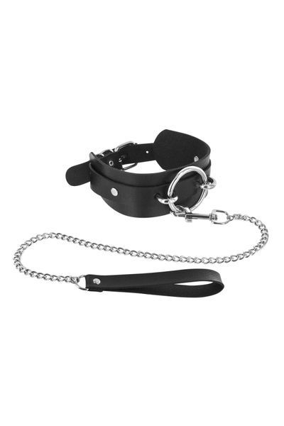 Нашийник великим кільцем та з повідцем Fetish Tentation Ring and Leash SO3731 фото